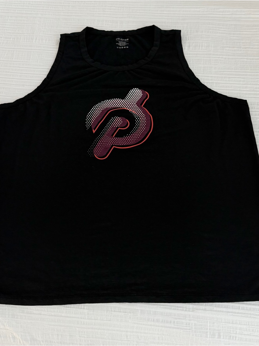 Peloton Black Men’s Tank with Maroon and White Logo